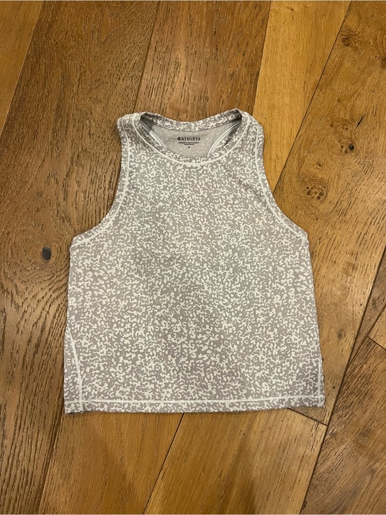 Athleta Tops - Athleta Light Gray & White Speckle Racerback Tank